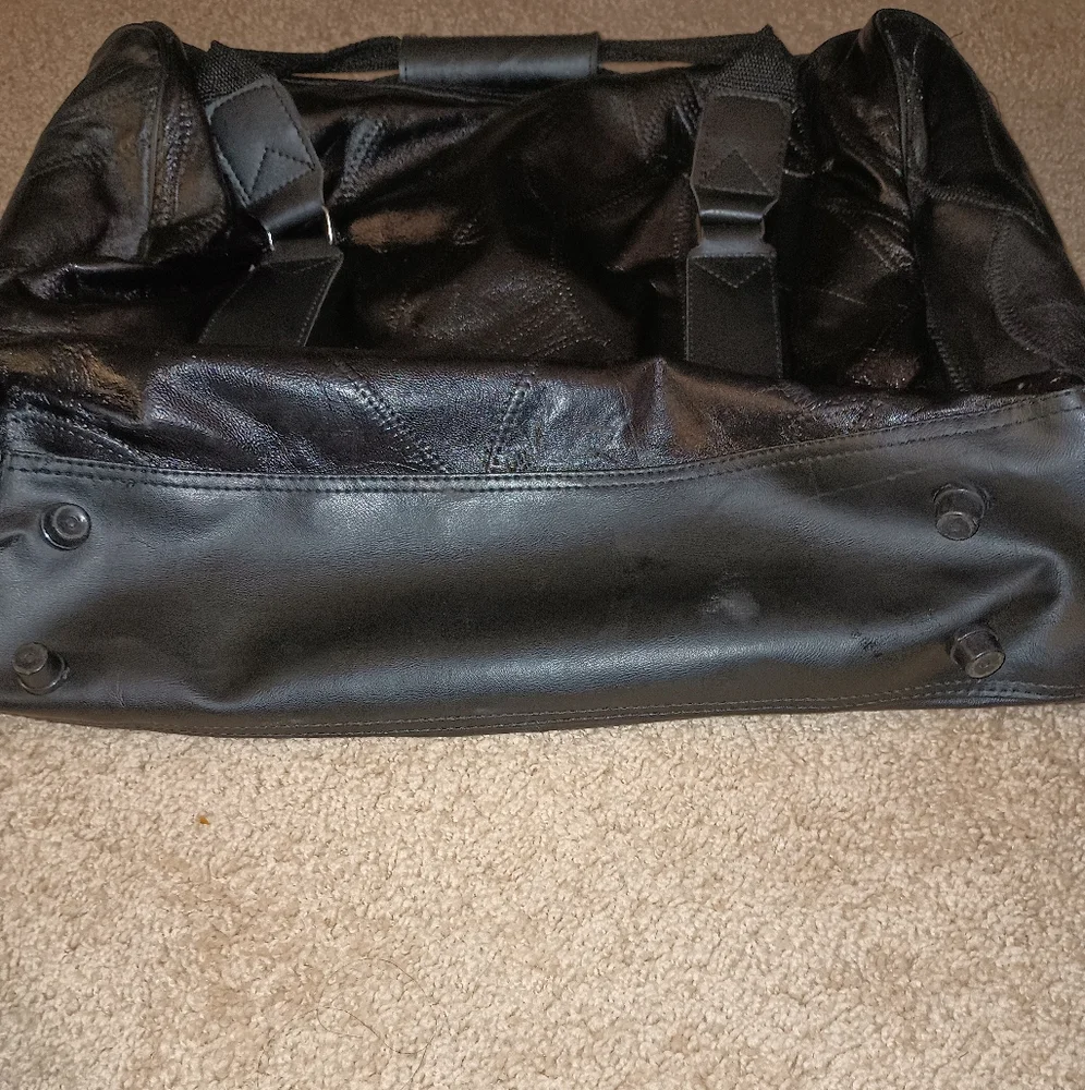 Men's Black Patchwork‎ Genuine Leather Bag Set